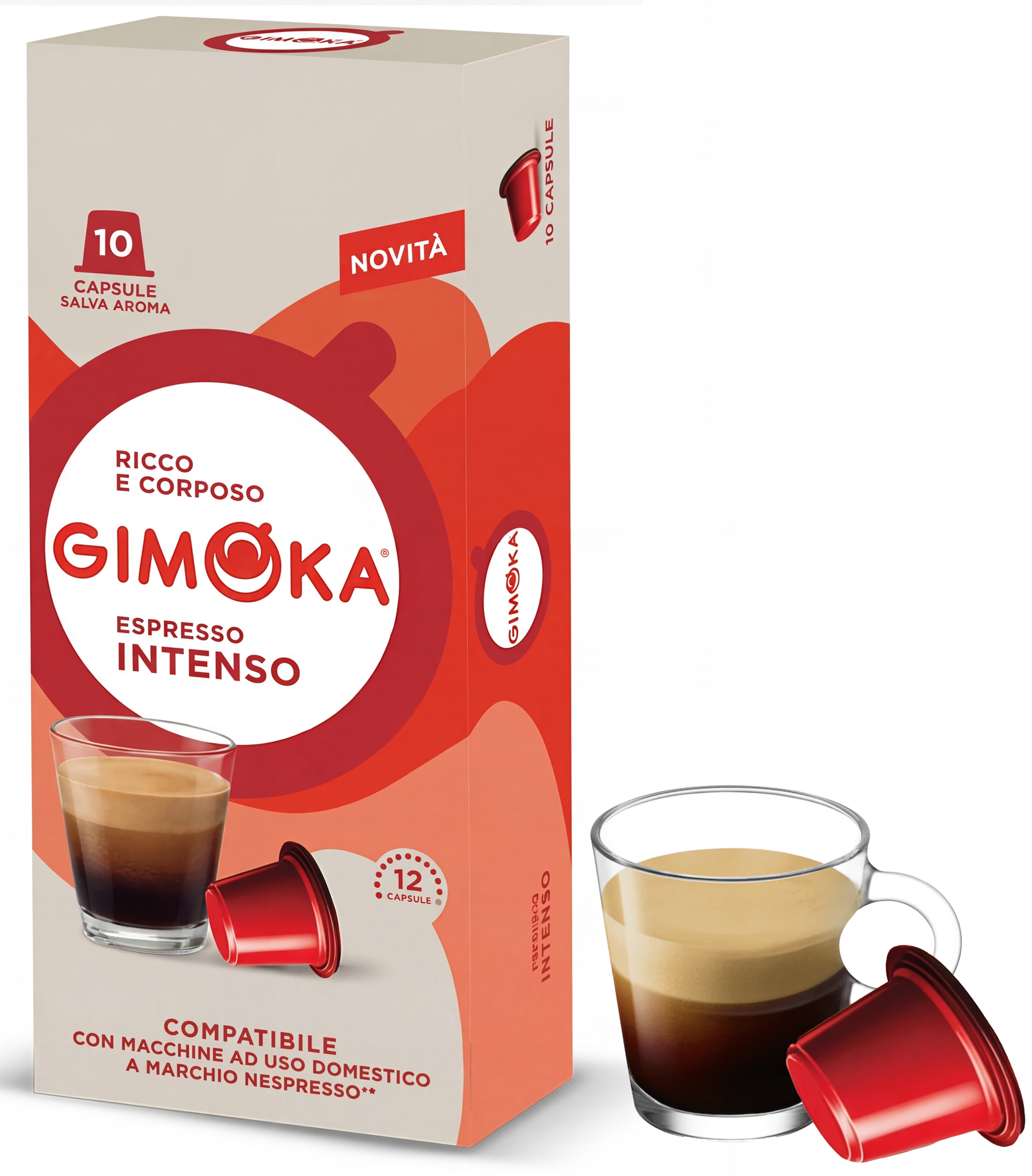 Gimoka Intenso Nespresso® Uyumlu Kapsül Kahve — Yoğun Espresso | 10'lu - Gimoka