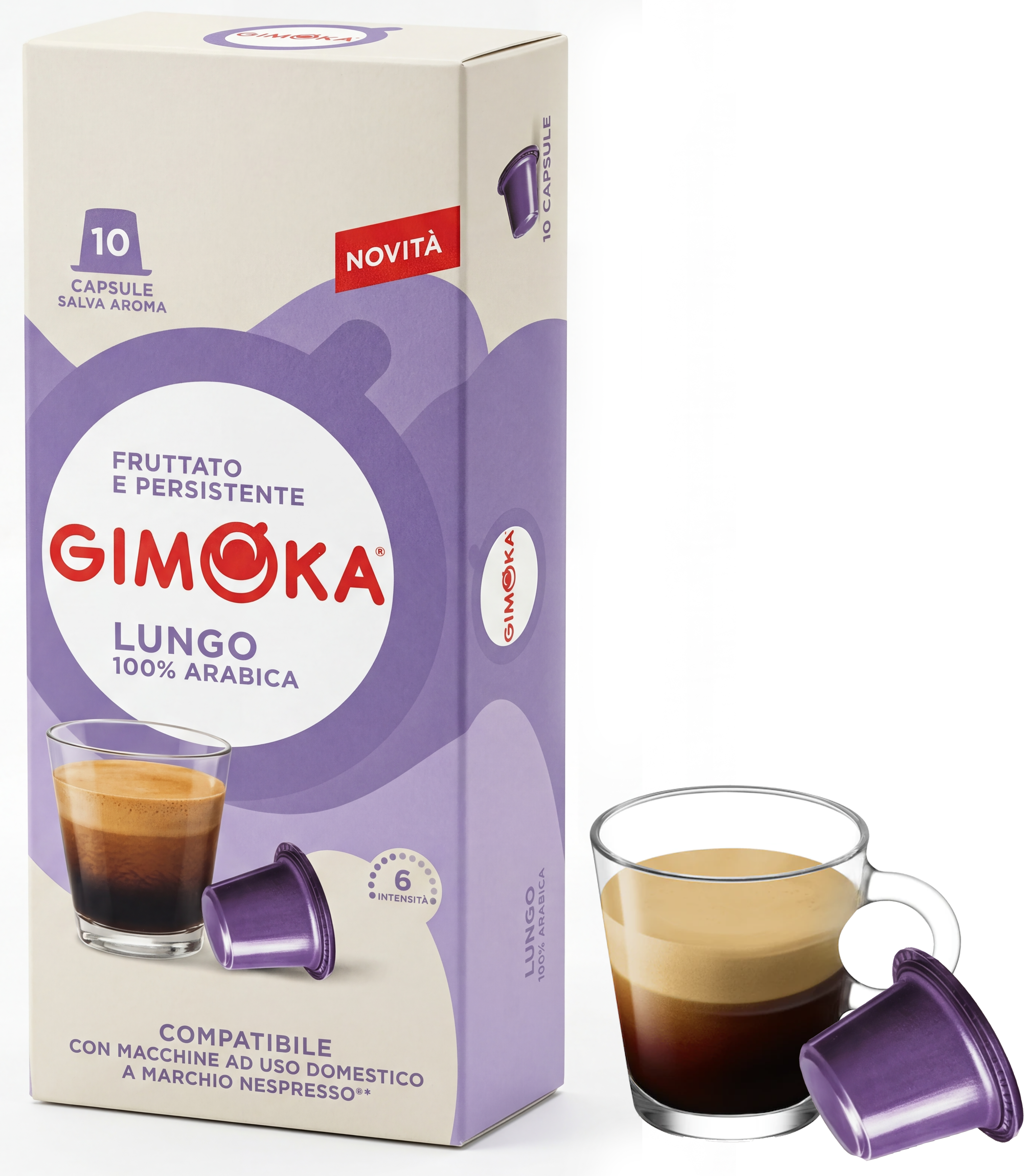 Gimoka Lungo Nespresso® Uyumlu Kapsül Kahve — Meyvemsi Arabica | 10'lu - Gimoka