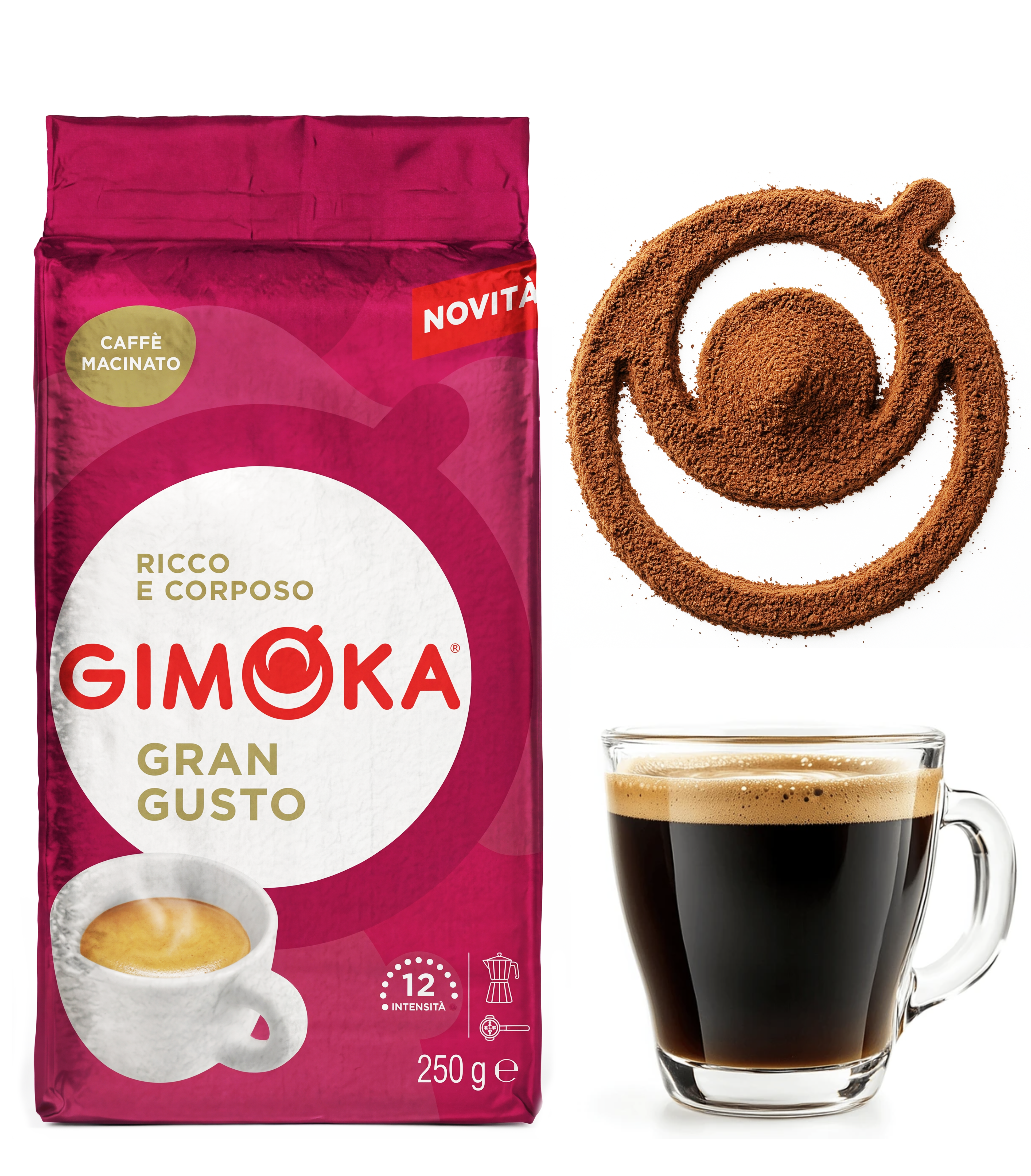 Gimoka Gran Gusto Öğütülmüş Filtre Kahve — 250g | Zengin Aroma - Gimoka